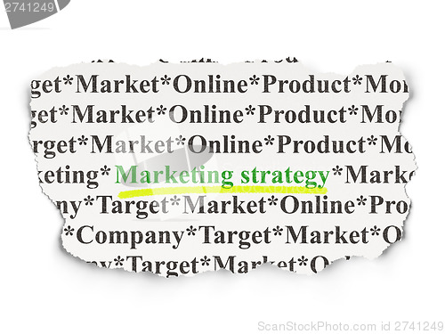 Image of Marketing concept: Marketing Strategy on Paper background