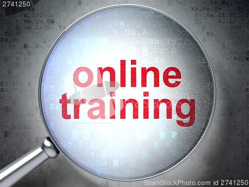 Image of Education concept: Online Training with optical glass