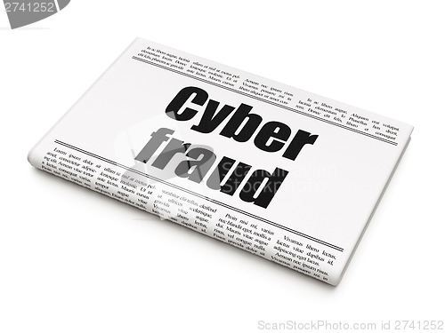 Image of Security news concept: newspaper headline Cyber Fraud