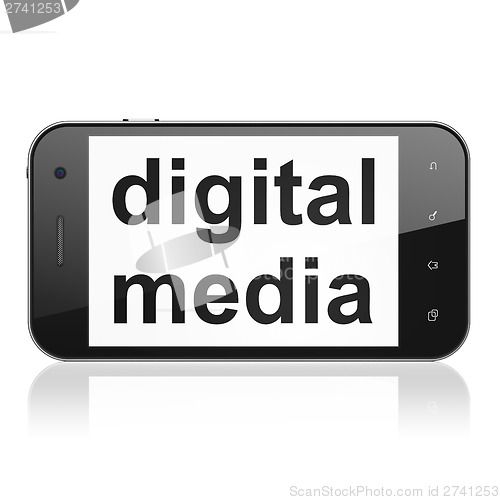 Image of Advertising concept: Digital Media on smartphone