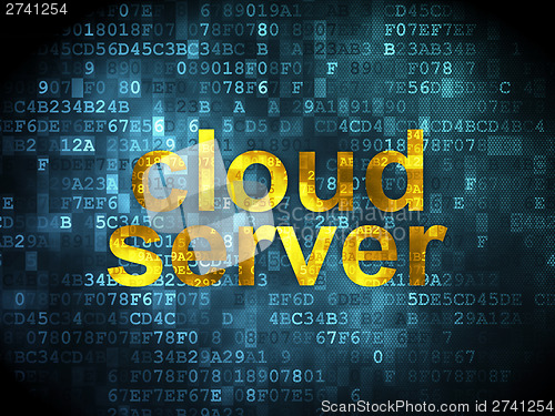 Image of Cloud networking concept: Cloud Server on digital background