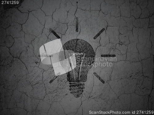 Image of Business concept: Light Bulb on grunge wall background