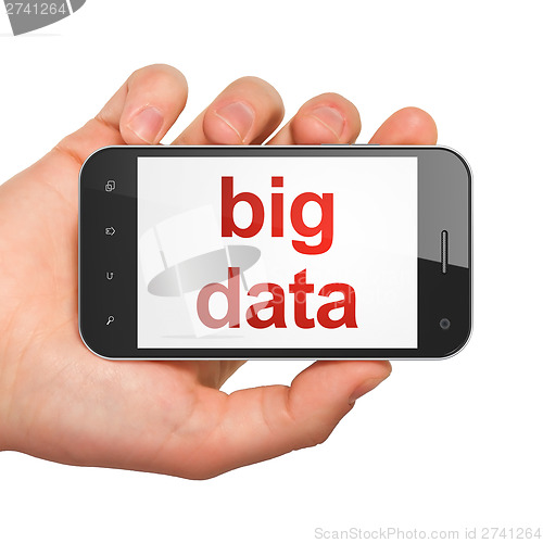 Image of Data concept: Big Data on smartphone