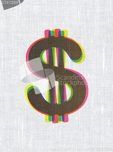 Image of Currency concept: Dollar on fabric texture background