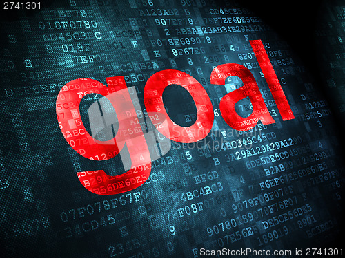 Image of Advertising concept: Goal on digital background