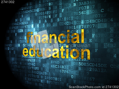 Image of Education concept: Financial Education on digital background