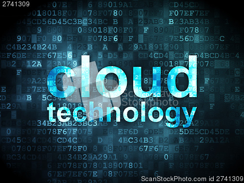 Image of Cloud networking concept: Cloud Technology on digital background