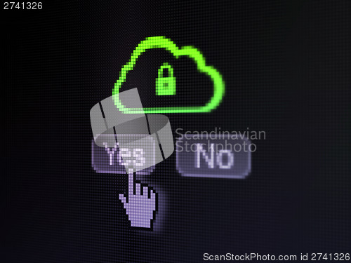 Image of Cloud technology concept: Cloud With Padlock