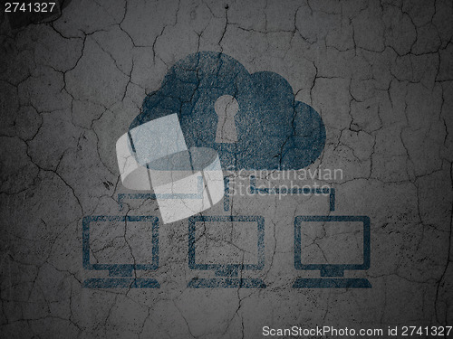 Image of Cloud technology concept: Cloud Network on grunge wall