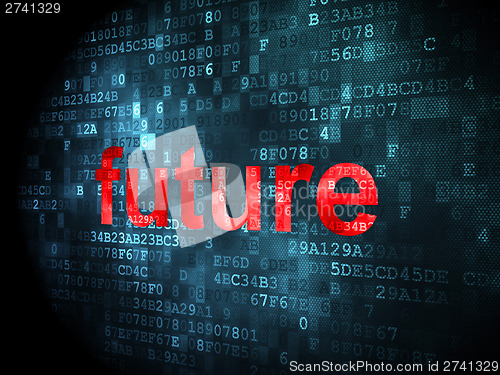 Image of Time concept: Future on digital background