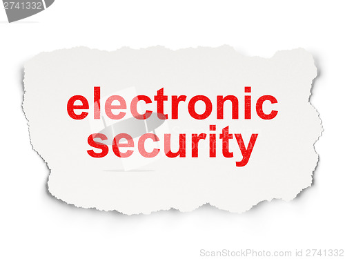 Image of Privacy concept: Electronic Security on Paper background