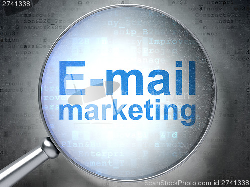Image of Marketing concept: E-mail Marketing with optical glass