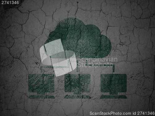 Image of Cloud technology concept: Cloud Network on grunge wall backgroun