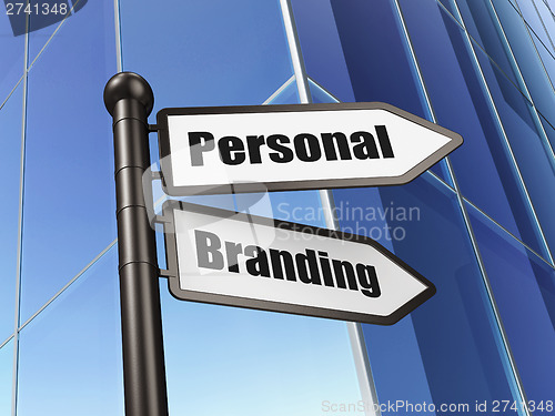 Image of Marketing concept: Personal Branding on Building background