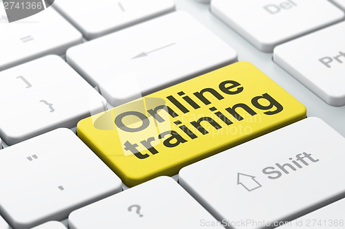 Image of Education concept: Online Training on computer keyboard backgrou