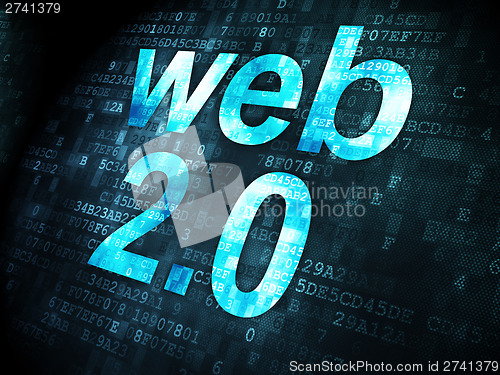 Image of SEO web development concept: Web 2.0 on digital background