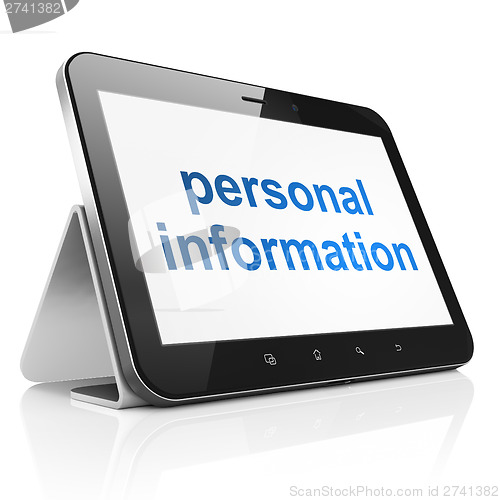 Image of Protection concept: Personal Information on tablet pc computer