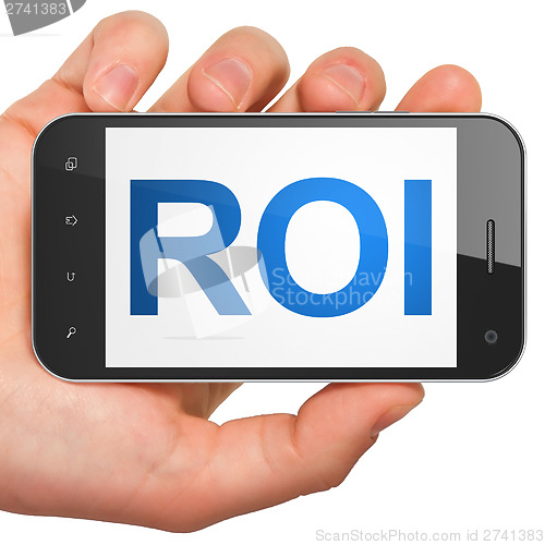 Image of Business concept: ROI on smartphone