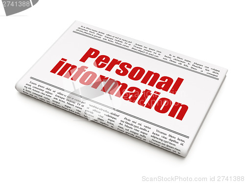 Image of Protection news concept: newspaper headline Personal Information