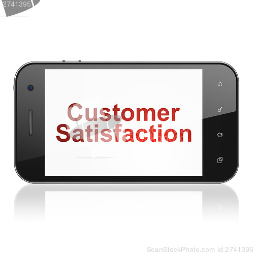 Image of Marketing concept: Customer Satisfaction on smartphone