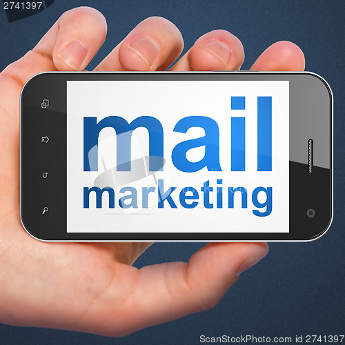 Image of Marketing concept: Mail Marketing on smartphone