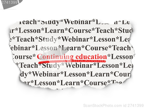 Image of Education concept: Continuing Education on Paper background