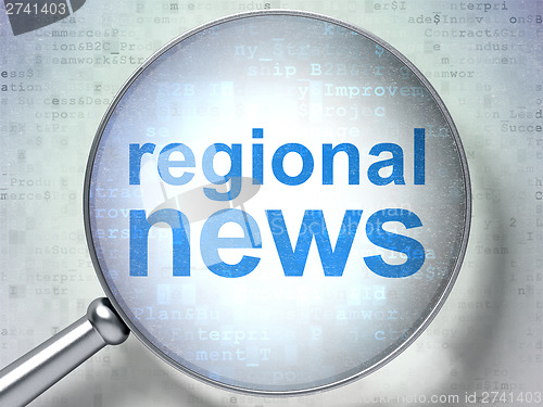 Image of News concept: Regional News with optical glass