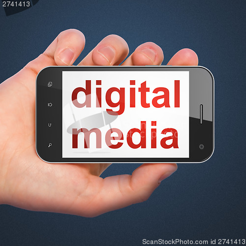 Image of Advertising concept: Digital Media on smartphone
