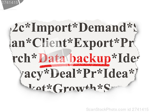Image of Information concept: Data Backup on Paper background