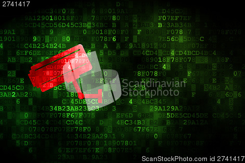 Image of Security concept: Cctv Camera on digital background