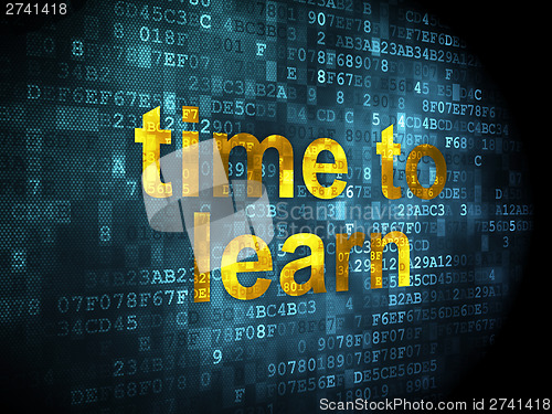 Image of Time concept: Time to Learn on digital background