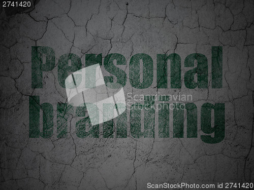Image of Advertising concept: Personal Branding on grunge wall background