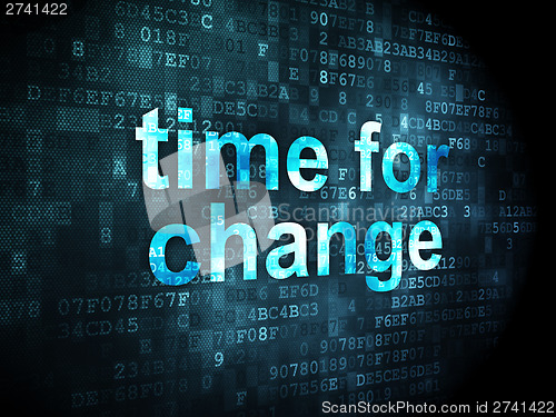 Image of Timeline concept: Time for Change on digital background