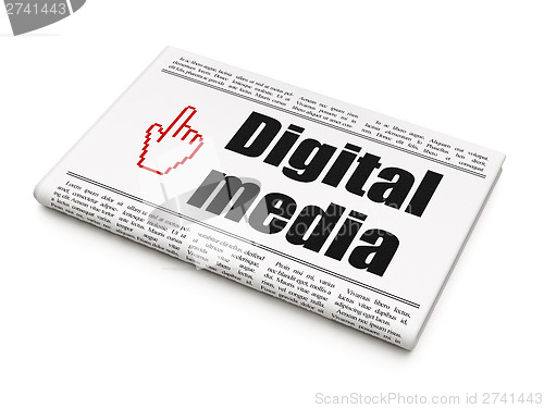 Image of Marketing news concept: newspaper with Digital Media and Mouse C