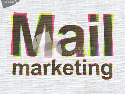 Image of Marketing concept: Mail Marketing on fabric texture background