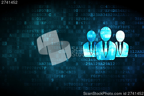 Image of Advertising concept: Business People on digital background
