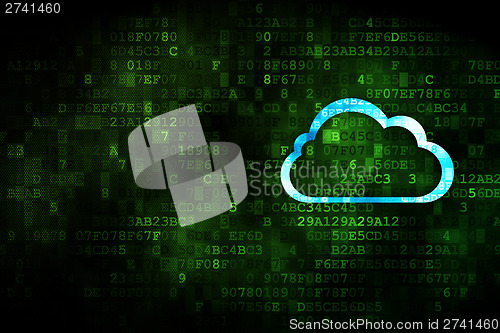 Image of Cloud computing concept: Cloud on digital background