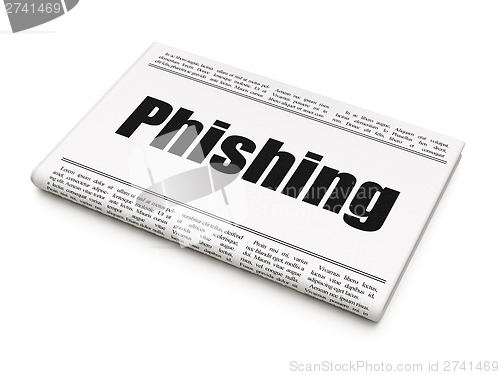 Image of Protection news concept: newspaper headline Phishing