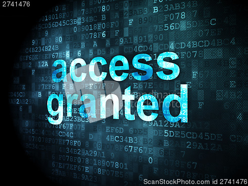 Image of Safety concept: Access Granted on digital background