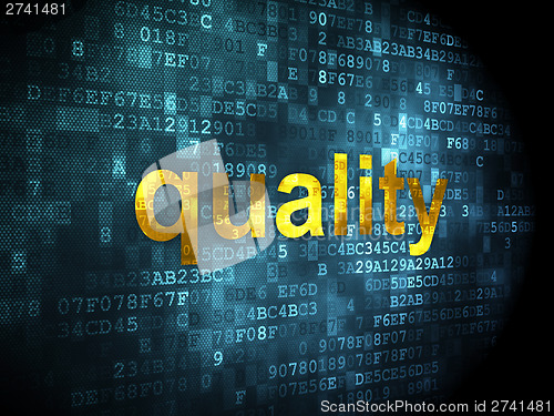 Image of Marketing concept: Quality on digital background