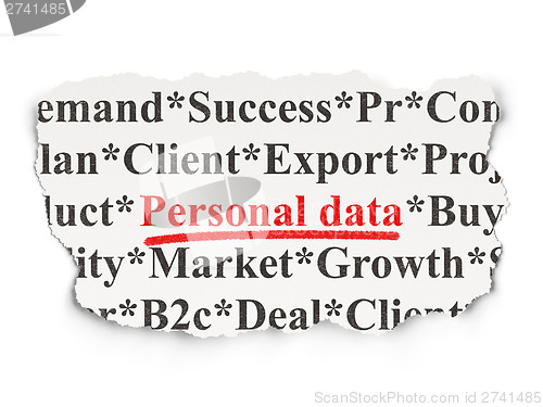 Image of Information concept: Personal Data on Paper background