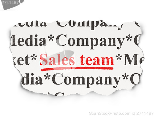 Image of Advertising concept: Sales Team on Paper background