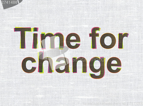 Image of Timeline concept: Time for Change on fabric texture background