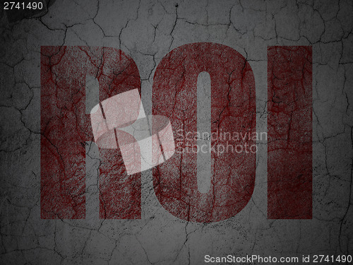 Image of Business concept: ROI on grunge wall background