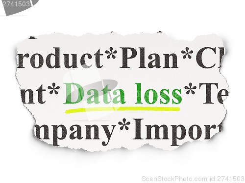 Image of Data concept: Data Loss on Paper background