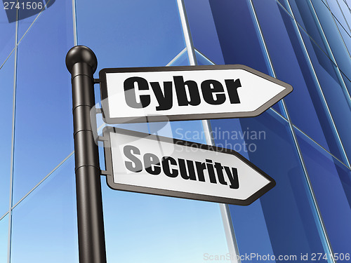 Image of Security concept: Cyber Security on Building background