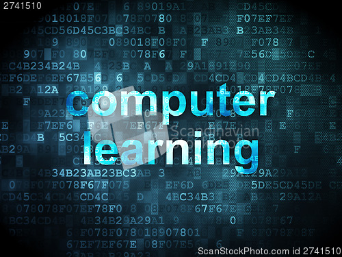 Image of Education concept: Computer Learning on digital background
