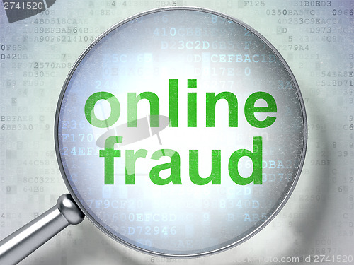 Image of Security concept: Online Fraud with optical glass