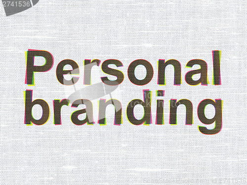 Image of Marketing concept: Personal Branding on fabric texture backgroun