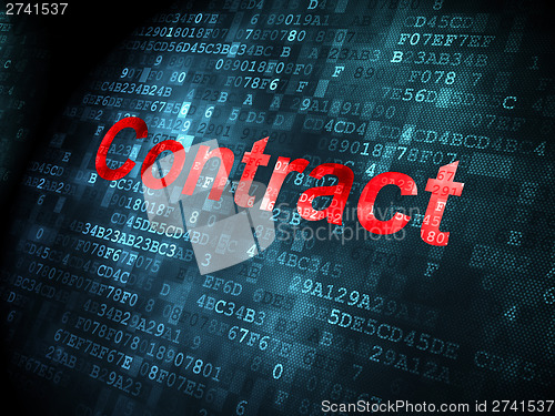 Image of Finance concept: Contract on digital background